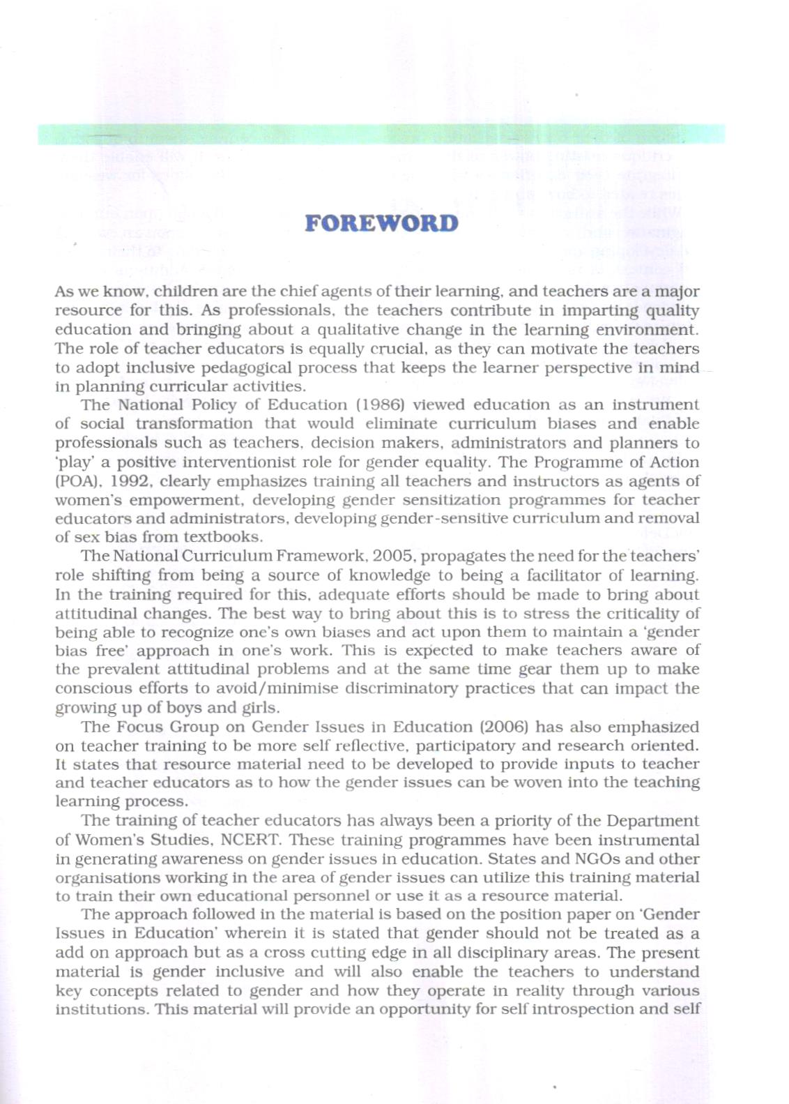 Training Material For Teacher Educators On Gender Equality And Empowerment Vol - I - Image 4