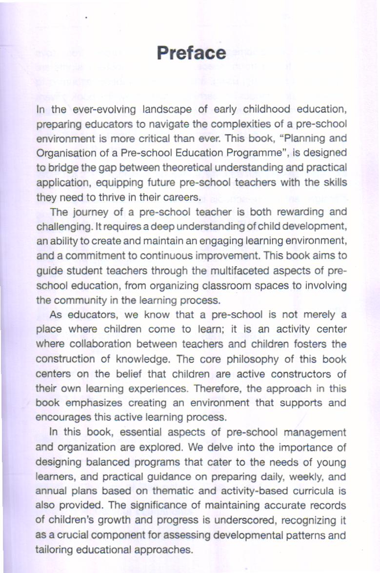 Planning and Organisation of a Pre-School Education Programme - Image 2